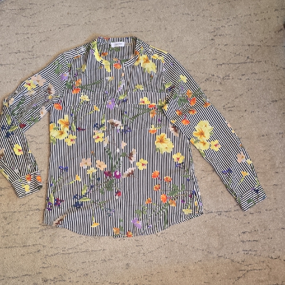 Calvin Klein Multicolor Floral Stripe Top